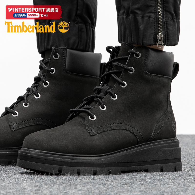 添柏岚休闲鞋女2022冬季新款户外高帮运动鞋黑色马丁靴潮A2JV7001