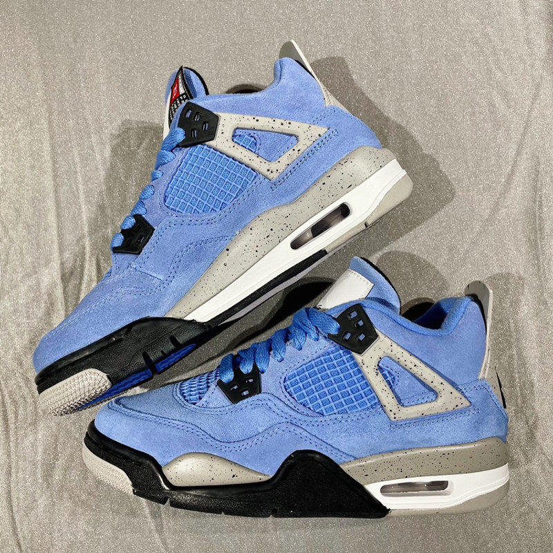 正版aj4女鞋气垫篮球球鞋大学蓝白水泥鸳鸯篮球鞋