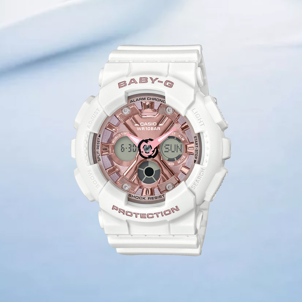 【直营】casio卡西欧baby-g时尚潮流防水手表女表ba-130-7a1dr