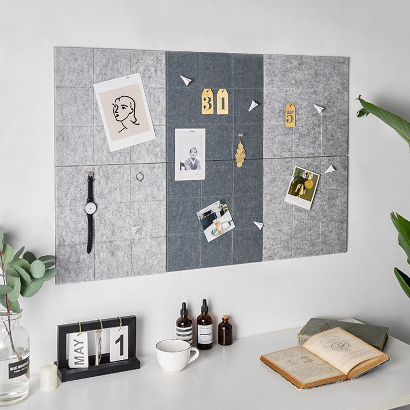 北欧彩色毛毡照片墙自粘墙贴奶茶店房间卧室壁饰