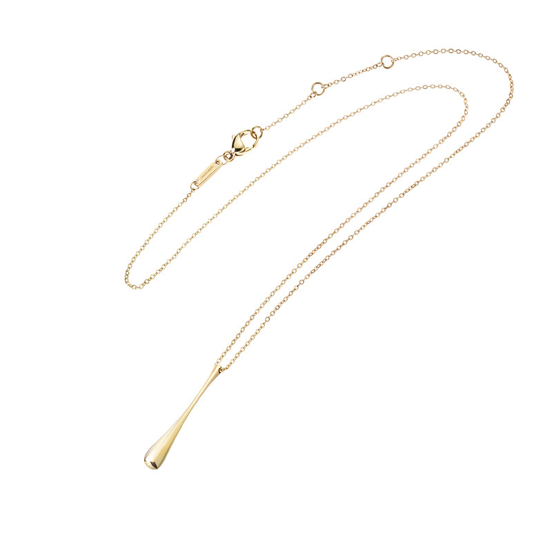 calvinklein凯文克莱ellipse系列个性优雅时尚浅金色ck女项链