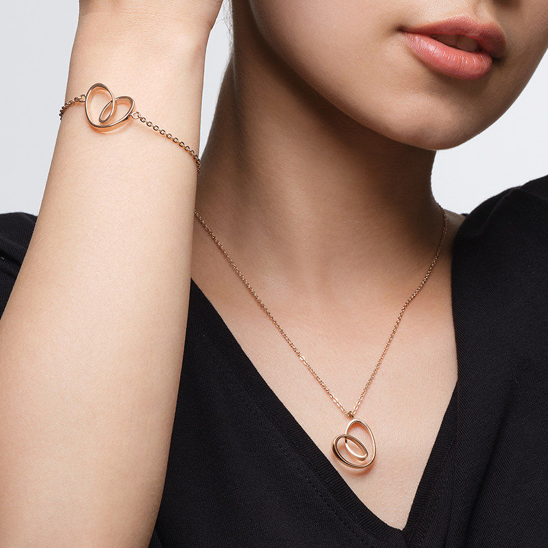 2021新款calvinklein凯文克莱ck项链暖心玫瑰金色项链