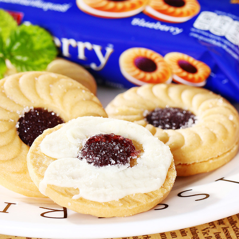 泰国dewberry酱心蓝莓草莓蛋挞曲奇432g夹心饼干曲奇饼干