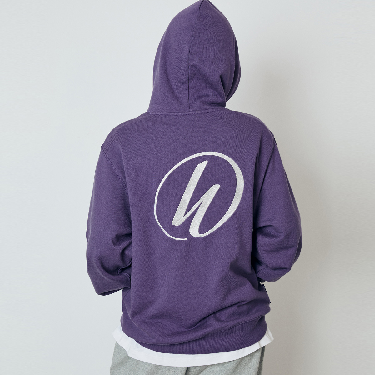 WassupHouse基础绣花毛圈连帽卫衣男士潮牌情侣款宽松休闲上衣女