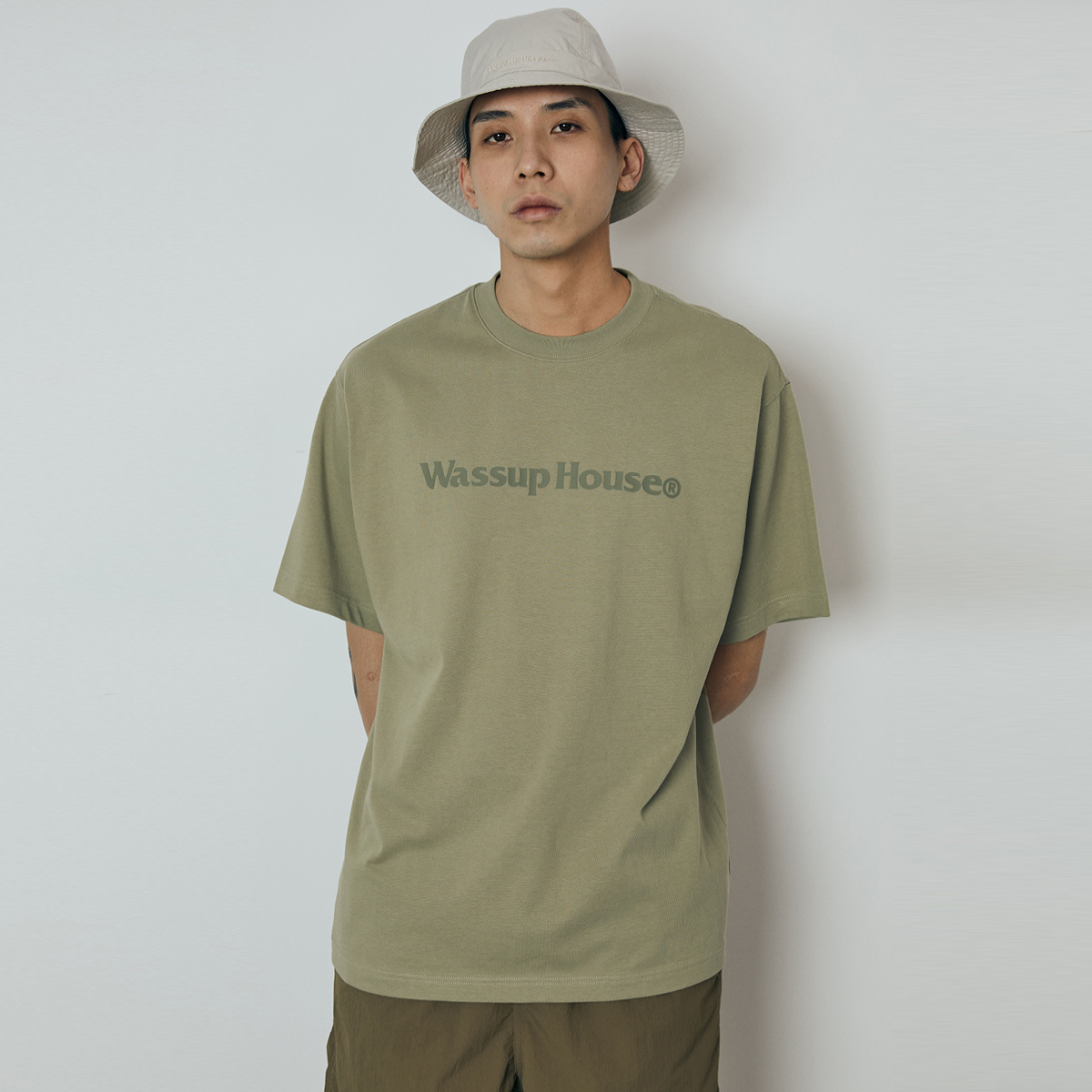 WassupHouse基础大logo印花短袖T恤男潮牌新款宽松圆领上衣情侣