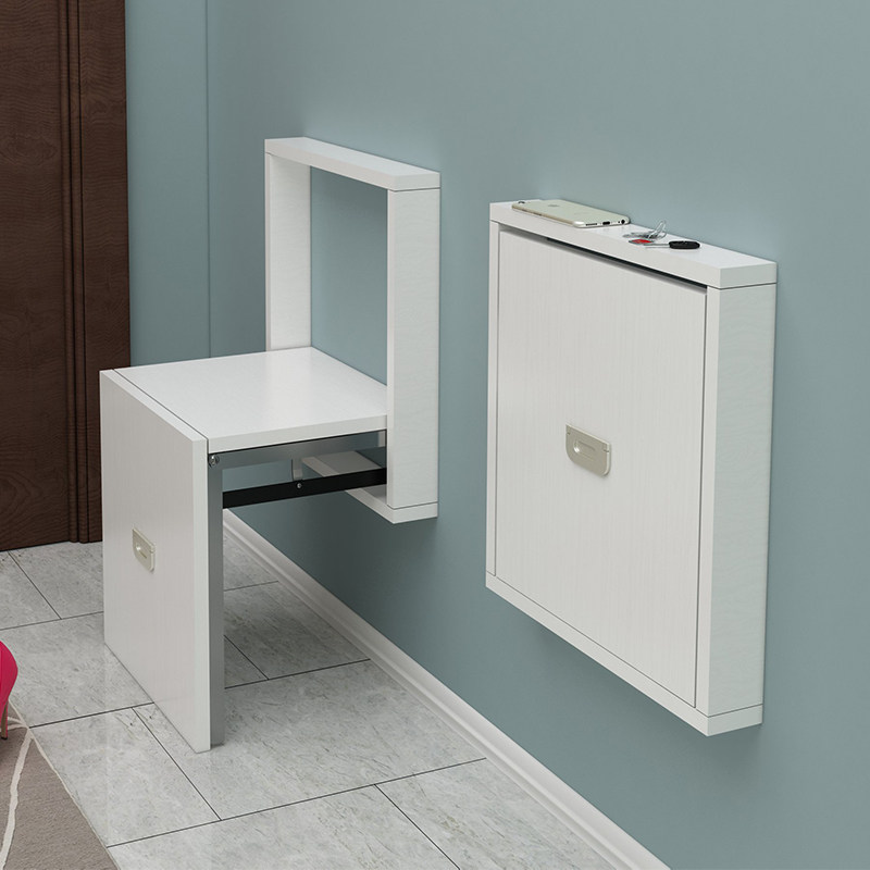 定制折叠换鞋靠墙壁挂超薄进门玄关椅隐藏式折叠凳