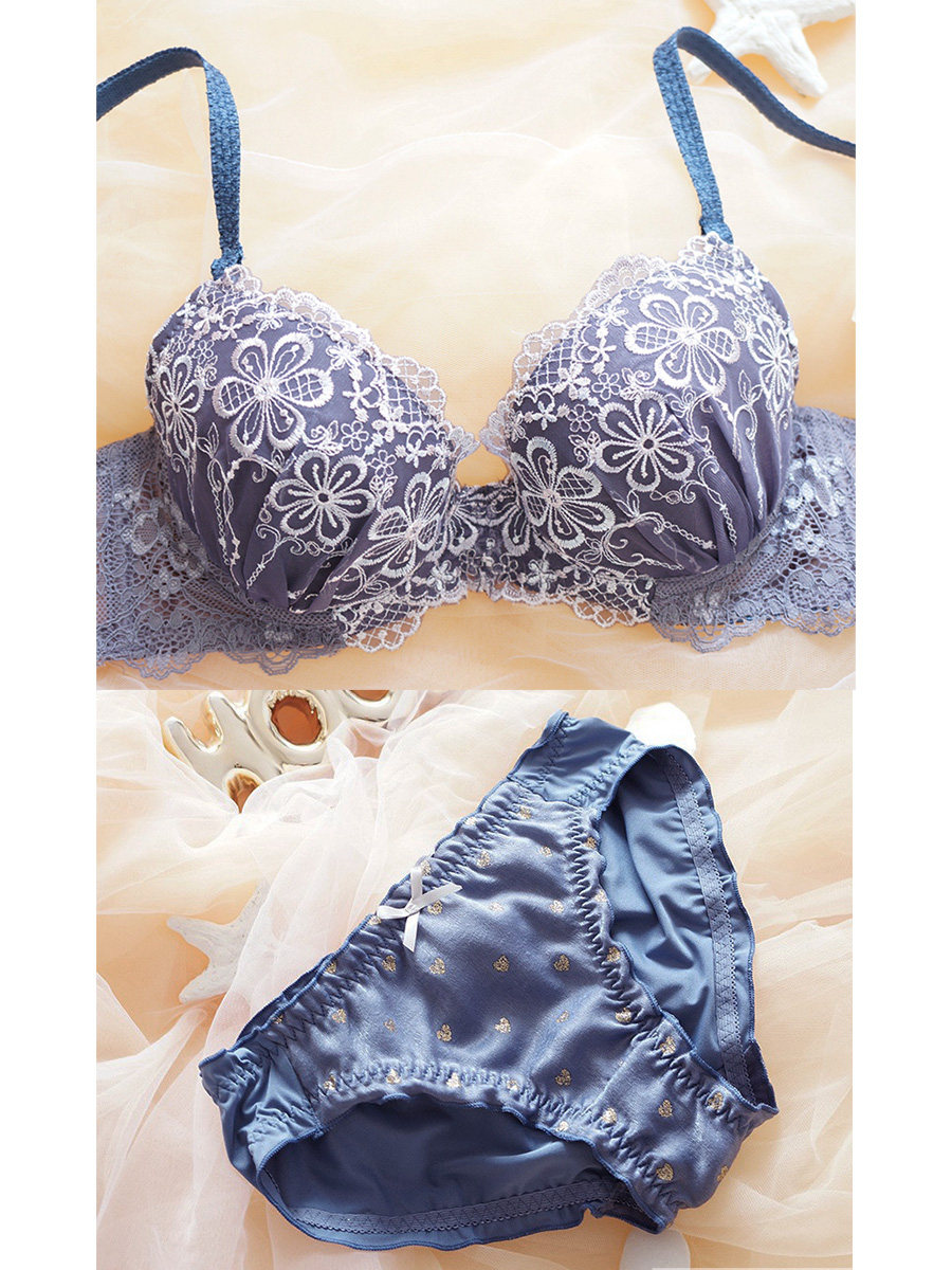 琉璃町包日本日式花瓣雨刺绣性感蕾丝文胸套装文胸套装