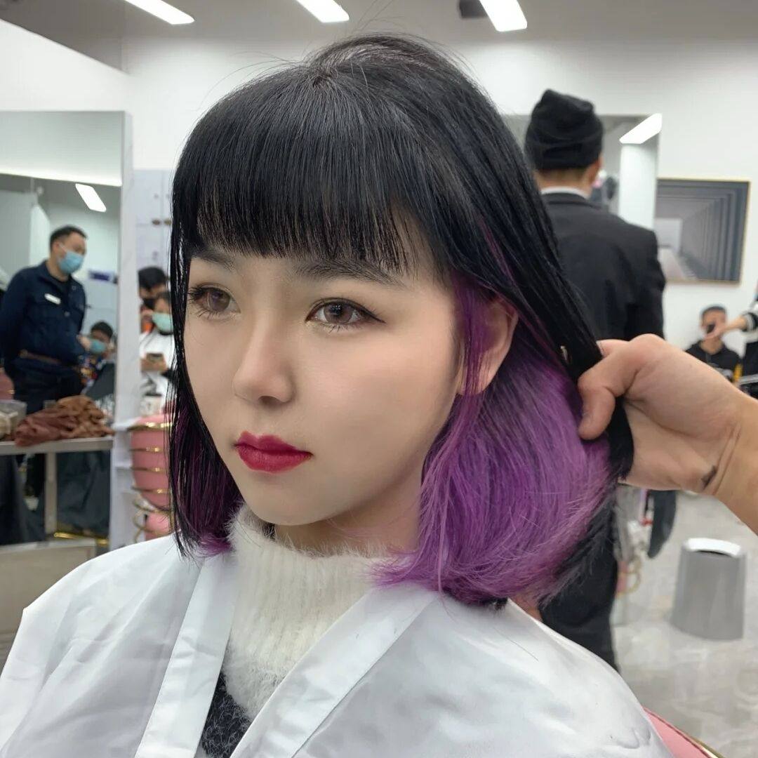 挑染头发染发永久彩色渐变裙摆韩国分装铅笔彩染