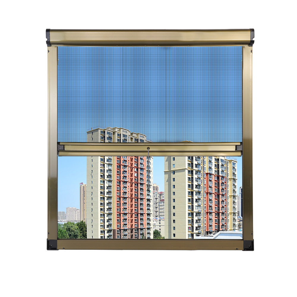 定制隐形纱窗推拉式伸缩卷筒式上下拉铝合金防蚊防虫卷帘式纱网