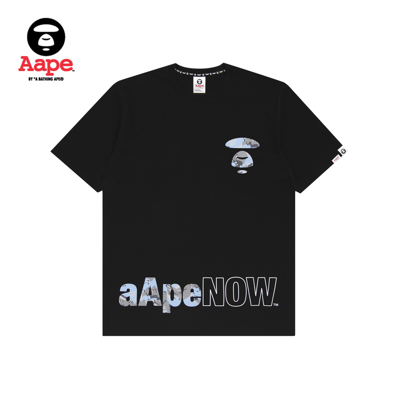 Aape男装春夏迷彩猿颜字母图案印花短袖T恤0701XXG