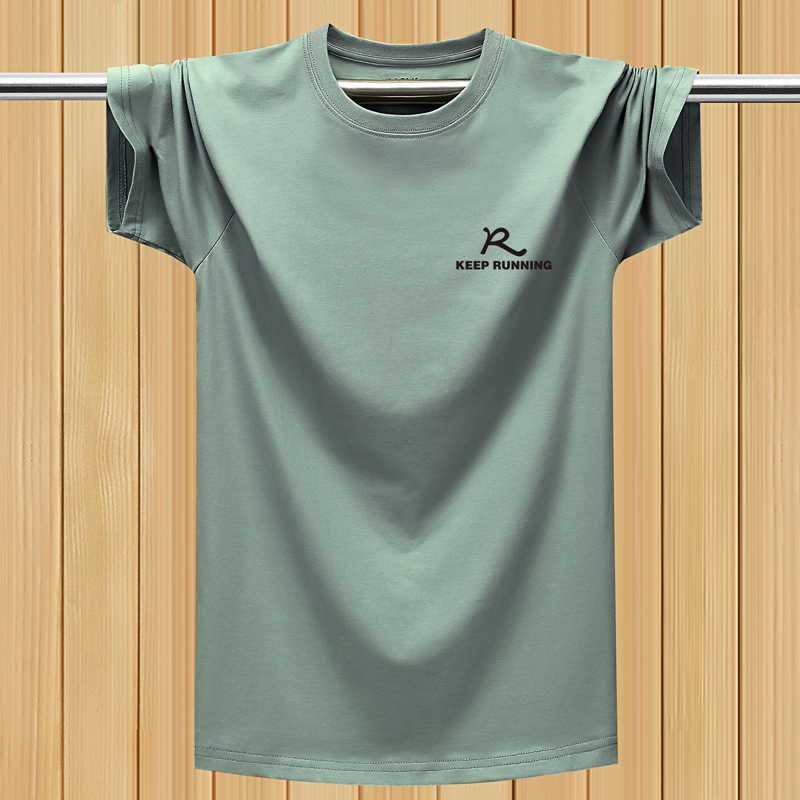 夏季男士纯棉短袖T恤 加大码胖子宽松休闲跑步汗衫大号韩版潮半袖