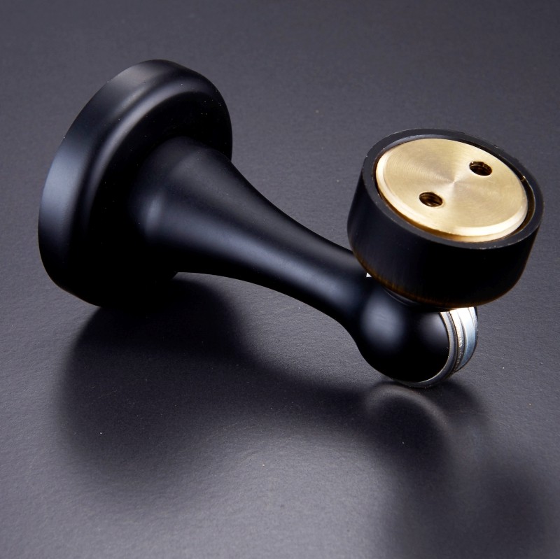 道鲁全铜通用门吸吸力力大强磁黑色地吸简约门吸