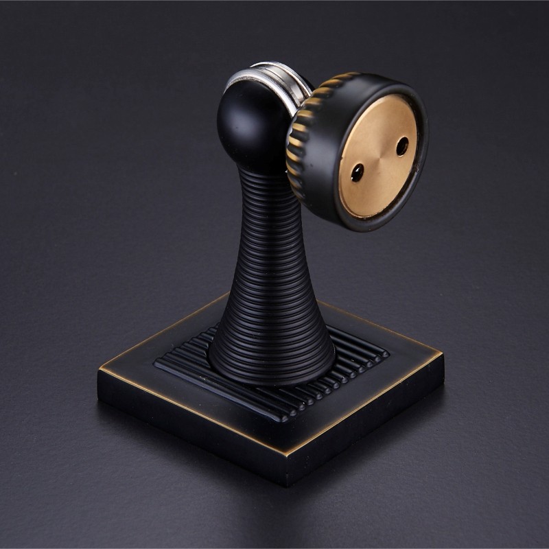 道鲁全铜新款条纹门吸地个性美式现代黑色墙吸门吸