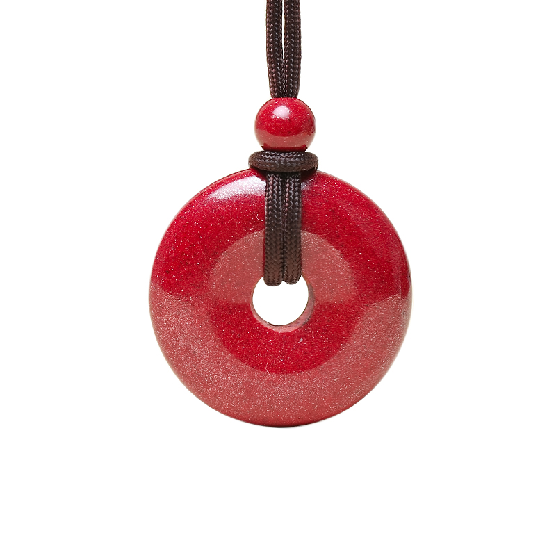 平安扣夹扣帝王紫金砂情侣高纯朱砂吊坠男女款本命年转运大人儿童