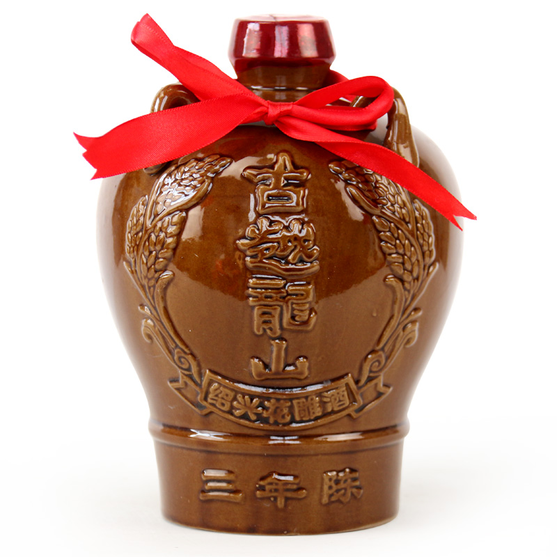 绍兴黄酒古越龙山黄酒坛装三年陈绍兴花雕酒1l*6整箱半干加饭老酒