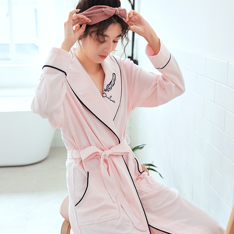 浴袍睡袍女夏纯棉长款性感网红春秋夏季日式睡袍