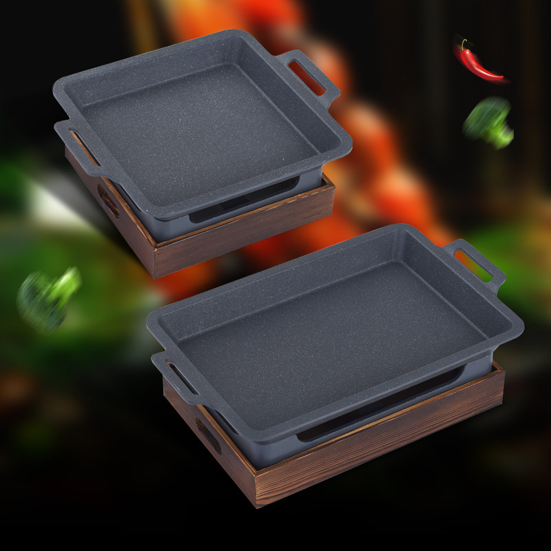 烤鱼商用长方形不沾盘羊排酒精日式烧烤烤盘餐厅烧烤炉