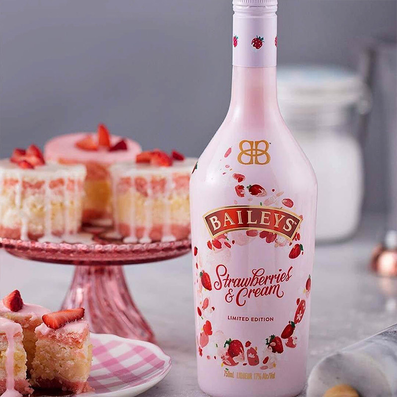 现货百利甜baileys 草莓味利口酒奶油香味女士喝的甜酒水果味送礼