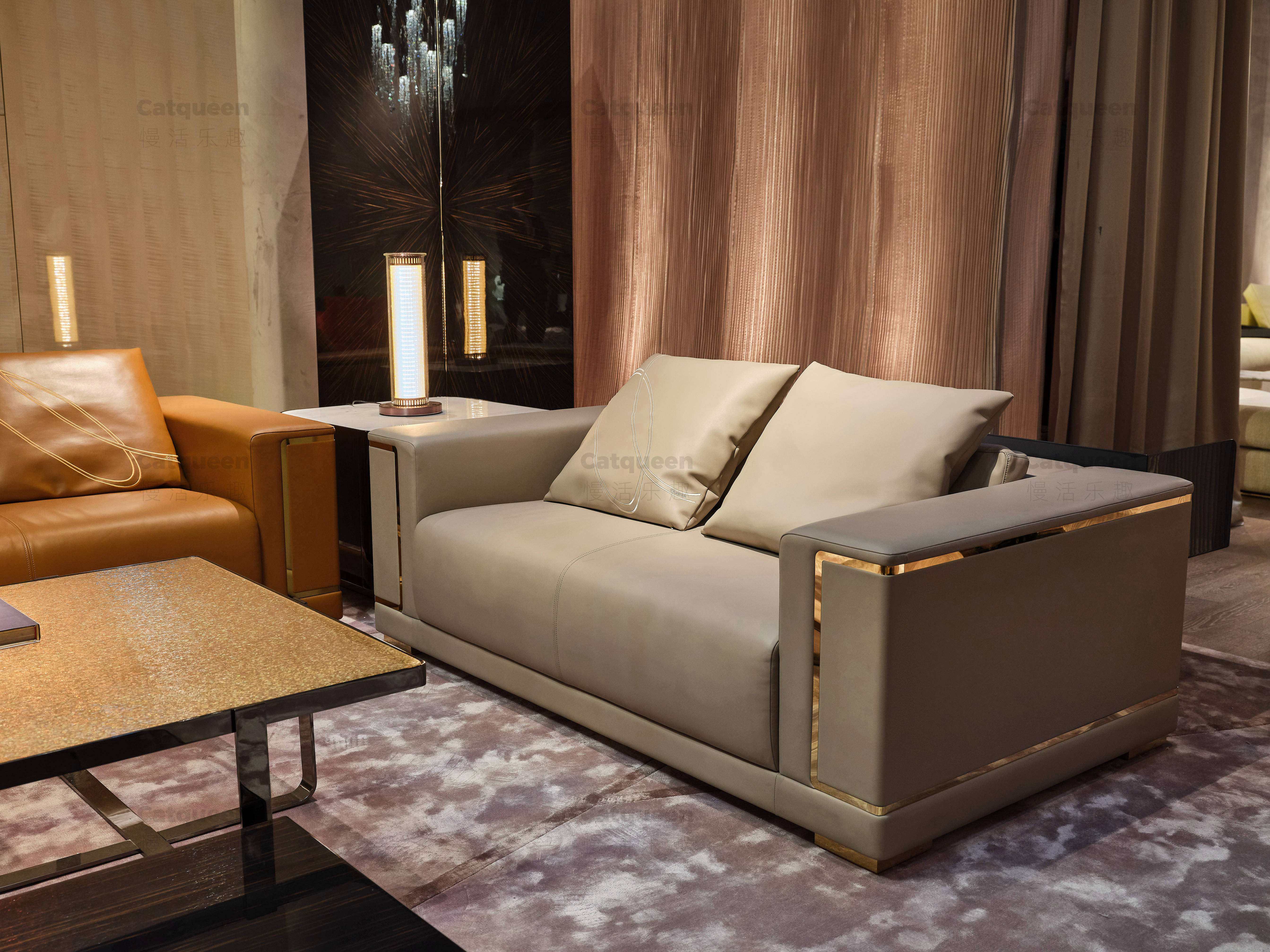 芬迪意大利fendi轻奢整装沙发北欧现代皮艺沙发