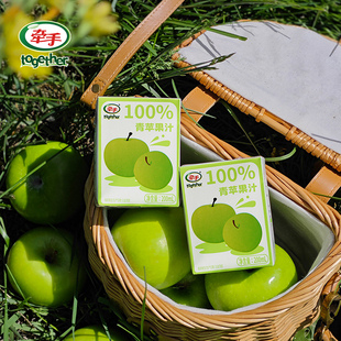 牵手果汁饮料青苹果汁梨汁200ml*10送2盒果汁纯果汁整箱