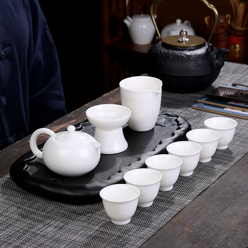 茶具德化白瓷功夫功夫茶套装羊脂玉瓷高白茶壶功夫茶具