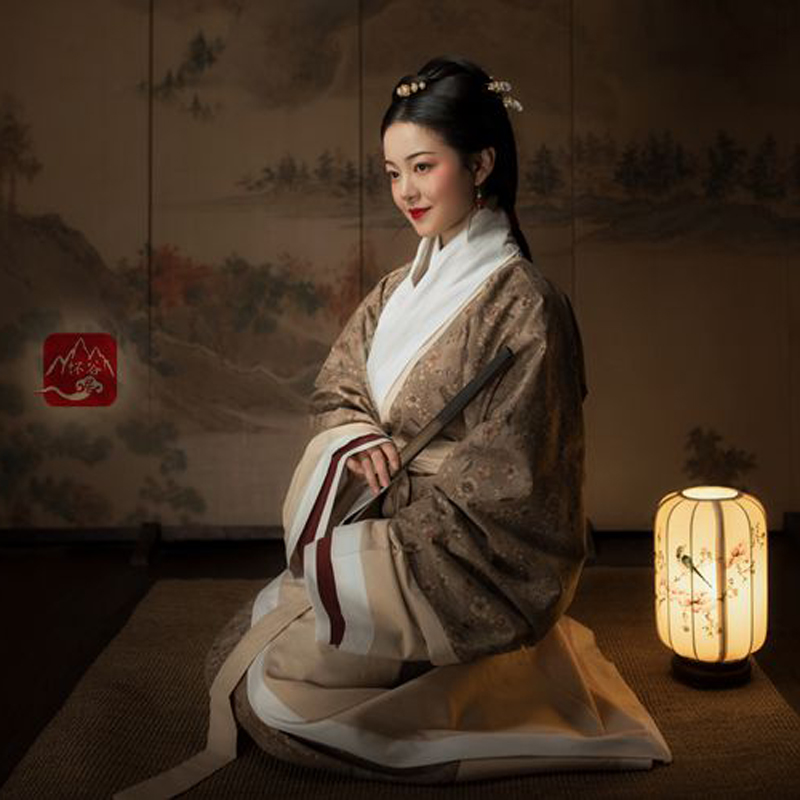 怀谷居汉女款马王堆曲裾秋冬棉麻复原定制秦汉汉服定制