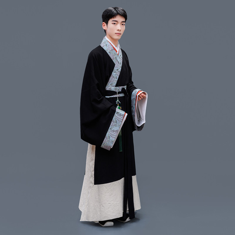 怀谷居汉男款直裾复原礼服秦汉民族风传统秋冬汉服定制