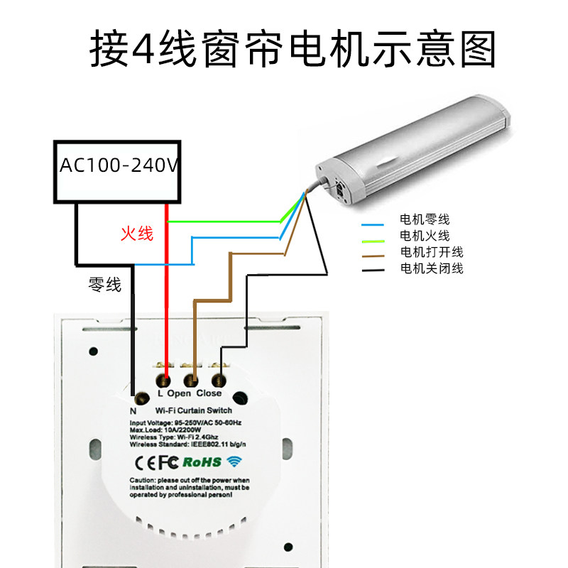 小爱同学卷帘闸门车库门wifi智能面板开关易微联app远程电动窗帘
