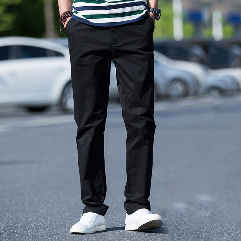 夏季休闲裤韩版宽松大码直筒男士裤子青年潮流百搭修身弹力长裤男