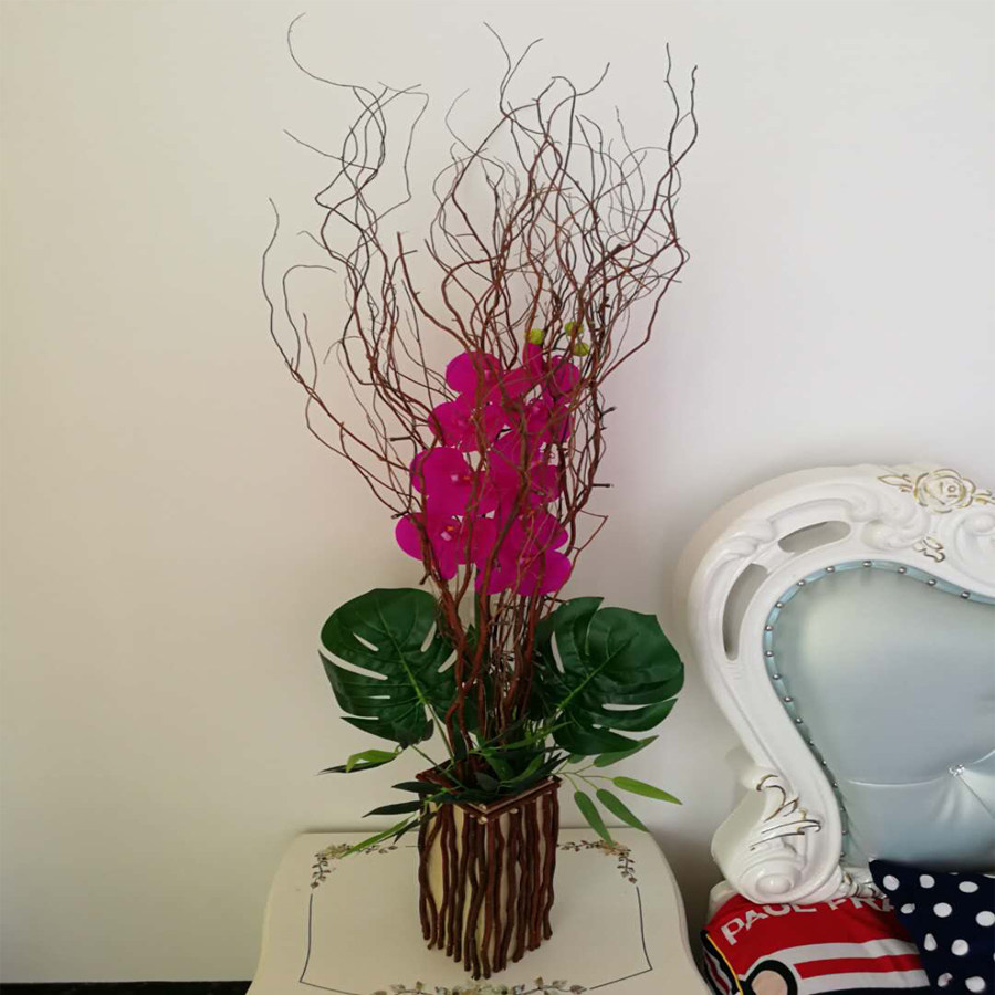 干花干枝插花龙柳夜天然仿真摆件客厅落地橱窗干花