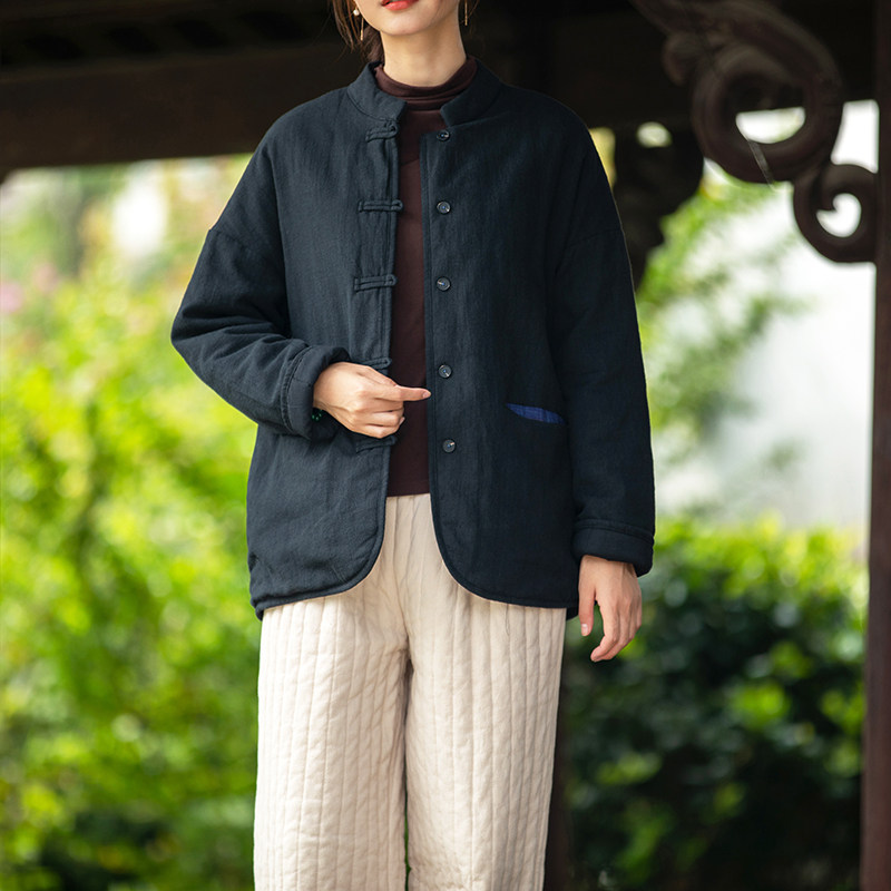 复古中国国风棉麻太极服女上衣盘扣太极拳晨练太极服