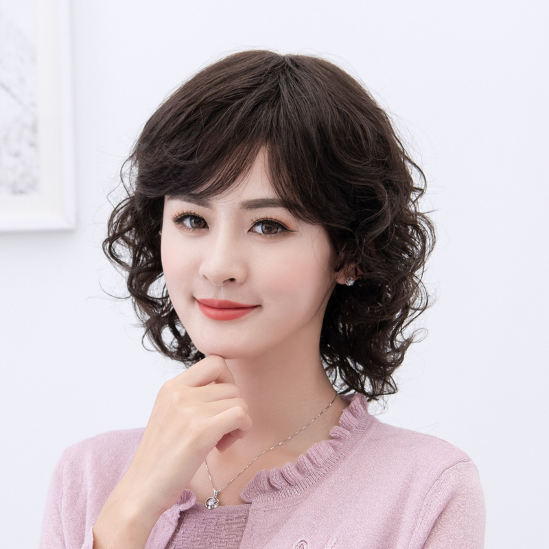 假发短发中长卷发妈妈长卷发型中老年发套全真整顶假发