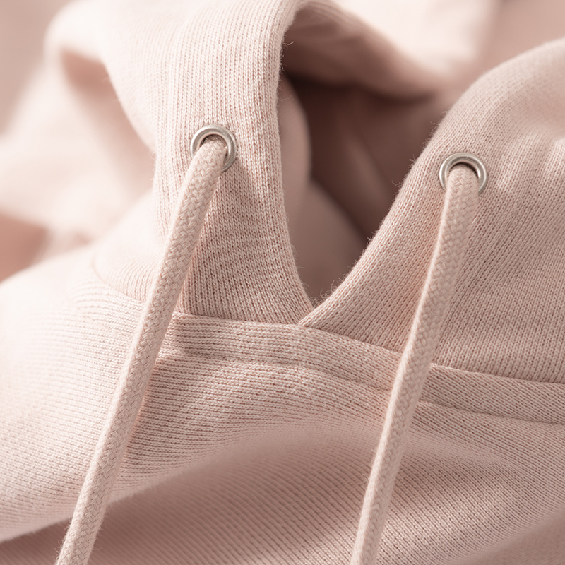 莫兰迪色系淡粉色460g重磅纯棉慵懒风连帽卫衣冬季纯色休闲男女款