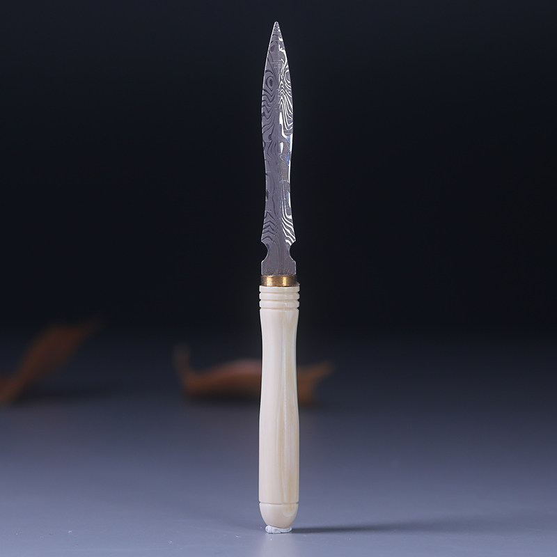 猛犸猛犸象象牙原料手工手工制制作茶刀镶嵌茶具项坠