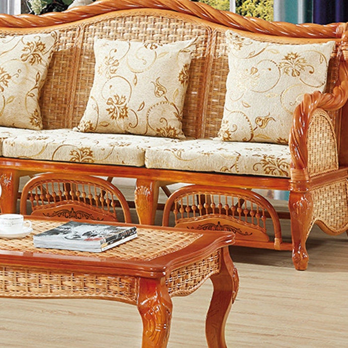 沙发藤椅五件件套滕木真藤组合客厅藤艺藤制藤