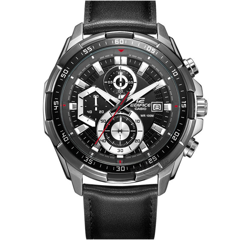 卡西欧手表男防水石英表男表casio赛车大表盘钢带手表ef539d1a