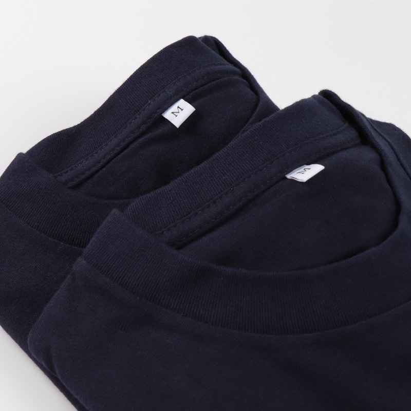 2件日系藏蓝深蓝暗蓝色短袖T恤藏青色复古蓝暗藏青纯棉男女体桖潮