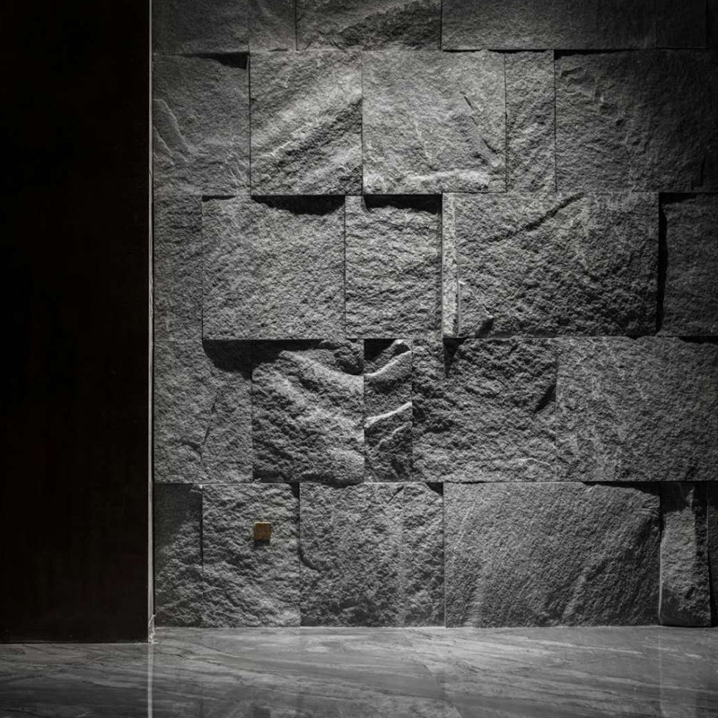 电视背景墙石材天然大理石都石皮芝麻黑自然面石材