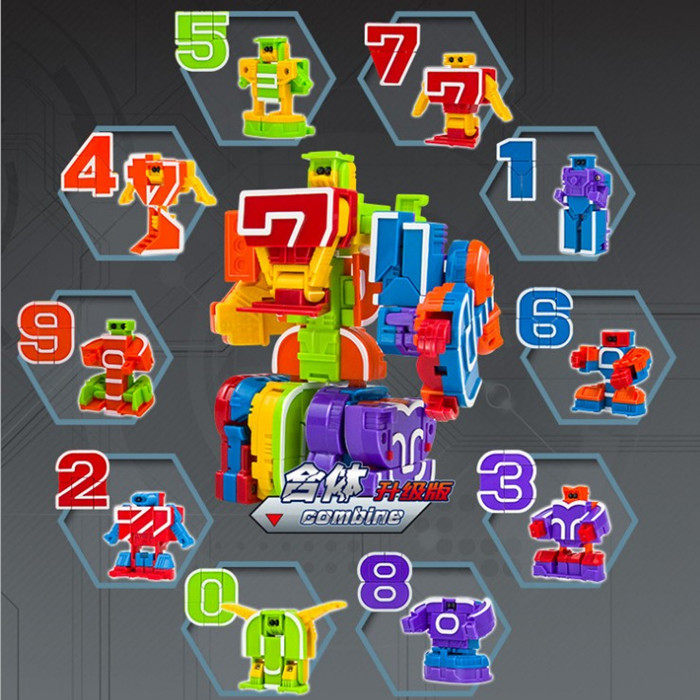 数字变形玩具金刚合体益智机器人男孩全套套装儿童机器人
