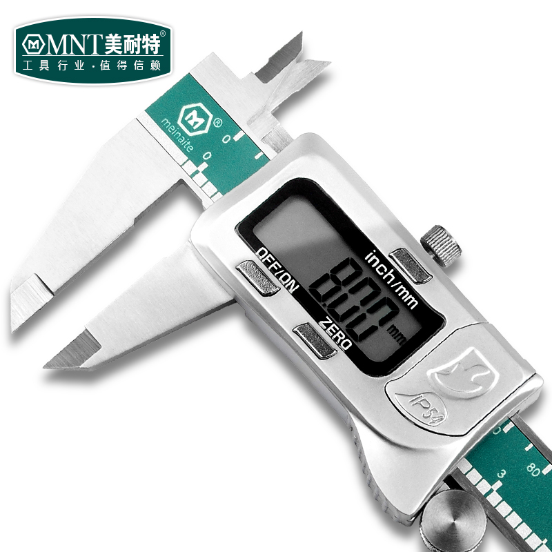 德国美耐特电子数显卡尺高精度不锈钢游标卡尺防水0-150-200mm电子