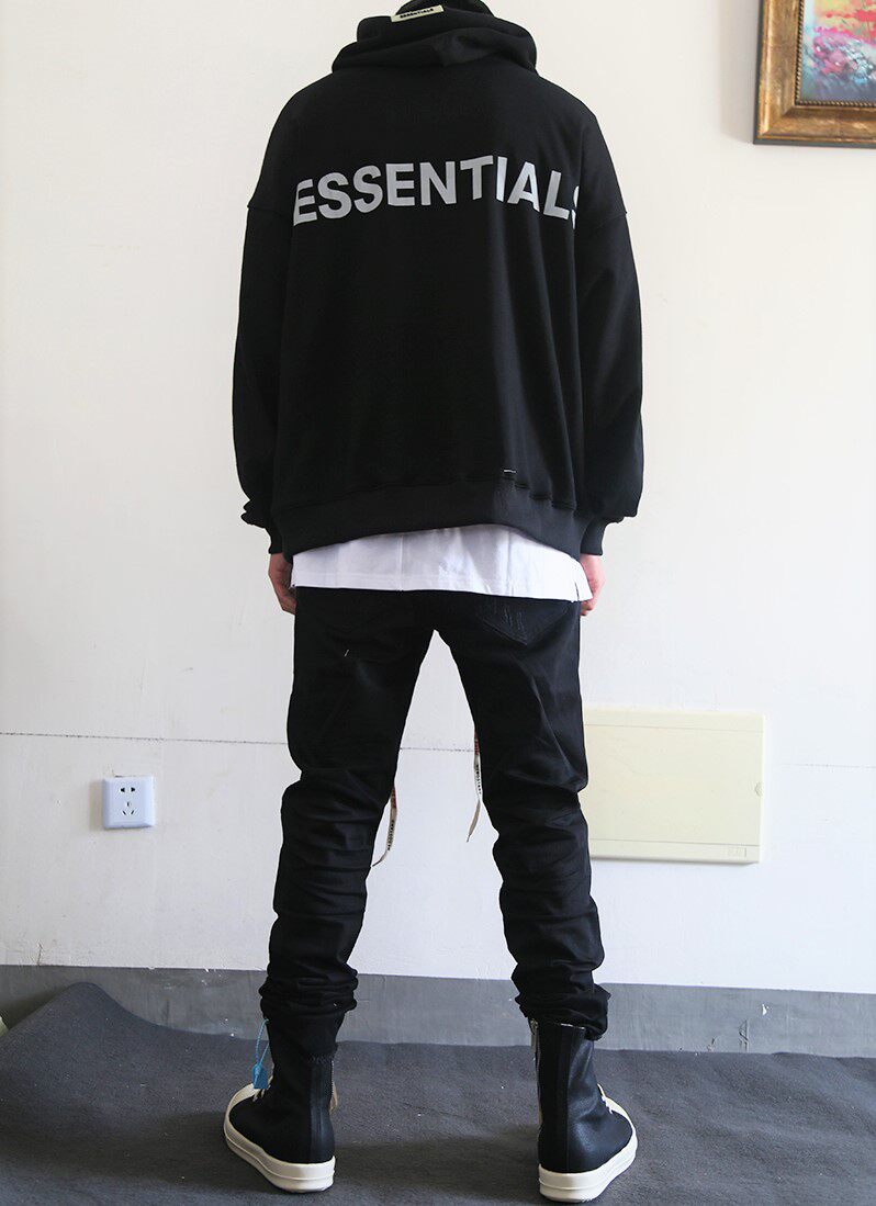 新品高风格个性卫衣连帽潮牌欧美反光背部fog卫衣