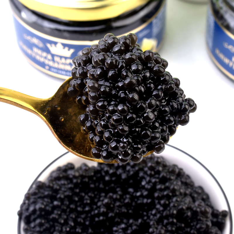 新货包邮进口俄罗斯黑鱼鱼子酱罐头大马哈鱼红籽西餐酱类调料