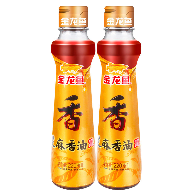金龙鱼芝麻香油220ml2瓶家用小瓶凉拌调味麻油香油