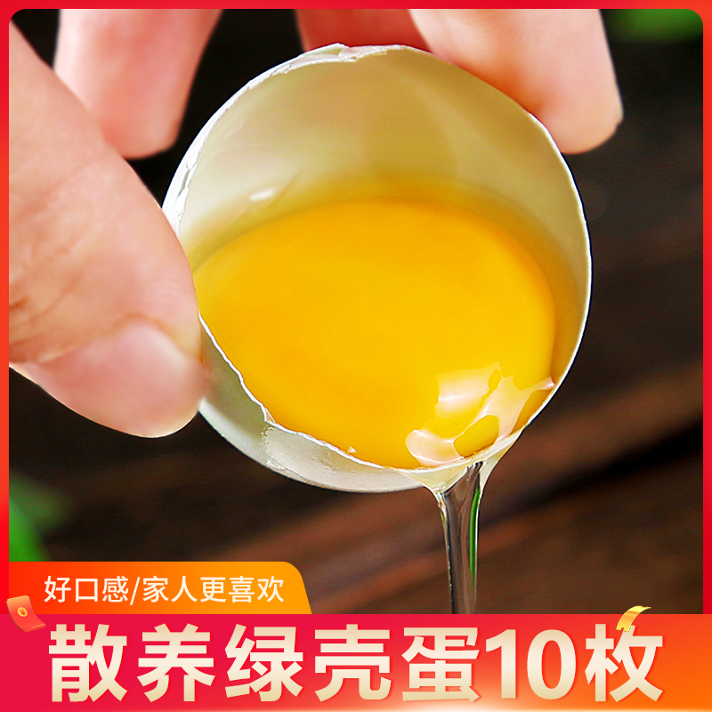 鸡蛋农家家绿壳蛋10枚新鲜现捡发散养土孕妇鸡蛋