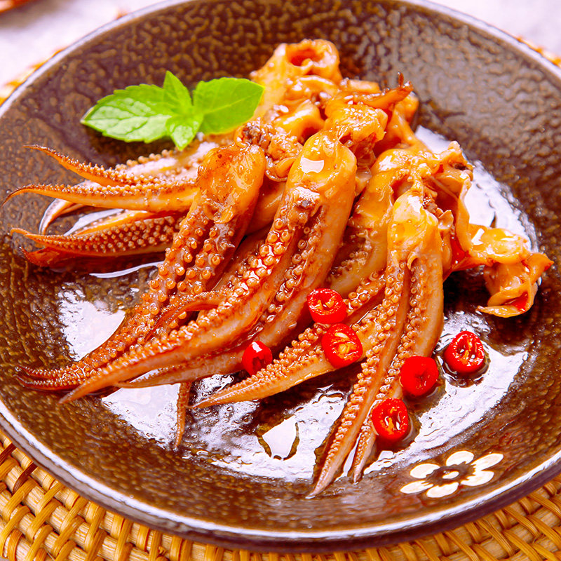 麻辣铁板鱿鱼须单盒250g海味即食香辣零食片仔冷冻鱿鱼