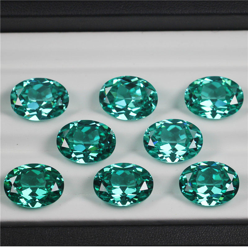 帕拉伊巴石蓝绿色碧玺宝石荧光高档椭圆形镶嵌其他