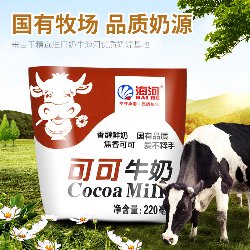 牛奶海河可可口味天津风味调制220ml袋装早餐调制乳风味奶