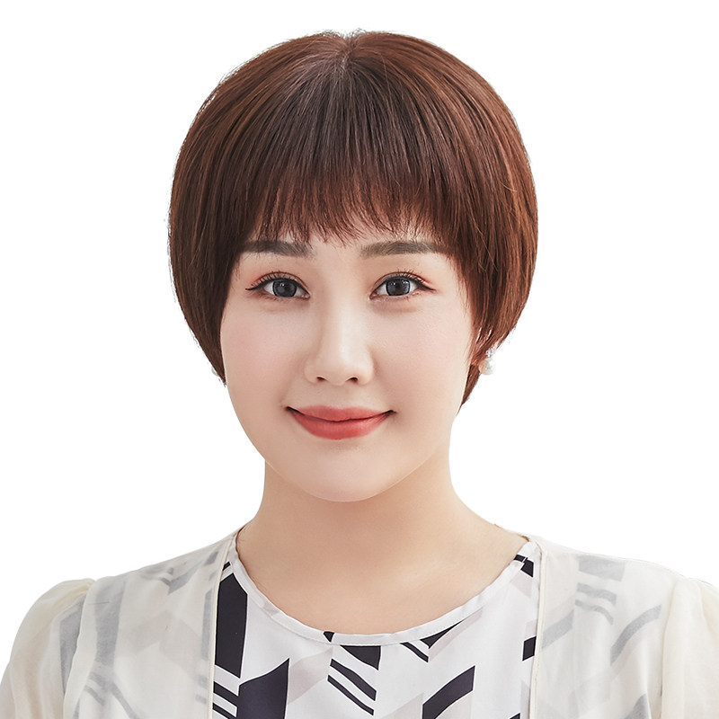 假发中老年短发波波妈妈全真时尚蓬松自然bobo整顶假发