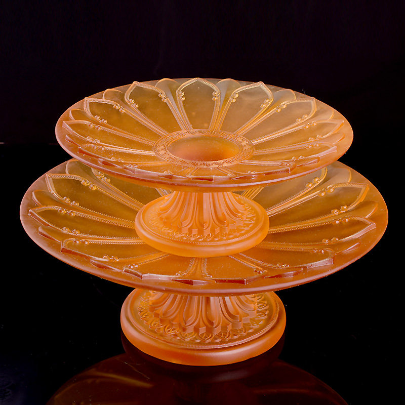 果盘佛具古法琉璃供佛吉祥花水果佛前贡品果碟果盘