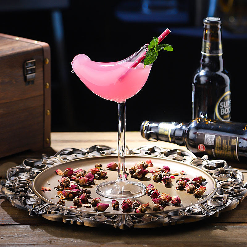 鸡尾酒杯创意个性小鸟酒杯香槟杯高脚杯酒吧夜店果汁杯网红玻璃杯